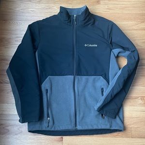Columbia Men’s Lookout Trail Fleece Water Resistant Black Grey Jacket Medium